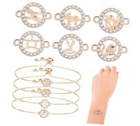 PACKOVE Bracelet Breloque Astres Alliage Doré Pendentifs Uniques Signes du Ciel Chaîne Légère et Accessoires Mode pour Création Personnalisée