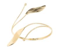 PACKOVE Bracelet Manchette Femme Brassard en Métal Doré Ajustable Feuilles Délicates Accessoire Mode Soirée Présent Élégant Taille Unique