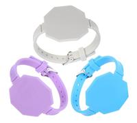 PACKOVE Bracelet Mémo en Silicone Réutilisable 3pcs pour Infirmières et Garçon et Filles, Design à Claquer, Accessoire Pratique et Étanche pour Notes et Rappels