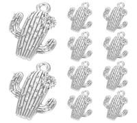 PACKOVE Breloques Cactus Lot de 10 Pendentifs Sûrs et Créatifs en Métal Argenté pour Bijoux Diy pour Bracelets et Colliers Attractifs
