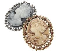 PACKOVE Broche à Épingle Vintage en Alliage avec Cristaux, Facile à Attacher et Enlever, Lot de 2 pour Femmes et Filles, Vie Quotidienne Fêtes