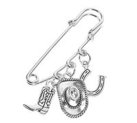 PACKOVE Broche à Vêtements Broche Style Western en Métal Unisexe Décoration de Pince à Pull pour Cardigan et Foulard Accessoire Mode Cow-boy Rétro