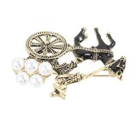 PACKOVE Broche Baroque Vintage à Motif Couronne en Alliage Décoratif Femme Accessoire Mode Cérémonie Élégante Taille Unique