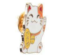 PACKOVE Broche Chat Japonerie en Alliage, Épingle de Poitrine Dessin Animé Maneki Neko, Accessoire Vestimentaire Coloré Rouge, 1 Pièce pour Vêtements Fille et Mode Japonaise