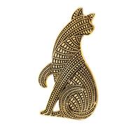 PACKOVE Broche Chat Unique Vintage Design Abstrait Pour Femmes Filles Alliage Texturé Épingle Col Costume