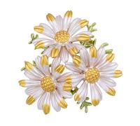PACKOVE Broche de Fleur Marguerite en Alliage Résistant à la Corrosion Épingle Décorative Jaune pour Femmes Accessoire Costume Élégant pour Mariage Anniversaire Fête
