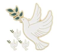 PACKOVE Broche de Vêtement Oiseau la Paix 4pcs en Alliage de Zinc Blanc, Épinglettes Résistantes la Décoloration pour Vêtements et Paquet à Dos, Présent Élégant pour Femme