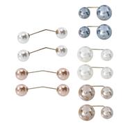 PACKOVE Broche en Perles Métal pour Foulard et Châle, Lot 10 Pièces, Épingle de Sûreté Double Perle Artificielle, Accessoire Femme pour Vêtements et Pulls, Style Élégant et Polyvalent