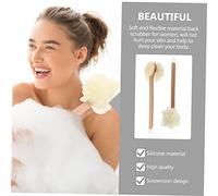 PACKOVE Brosse de Bain à Long Manche Maille Éponge Nettoyante Douce pour Corps et Gommage Outil de Ergonomique avec Boule de Bain Rose