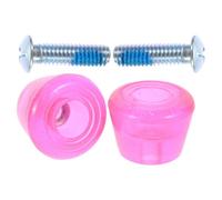 PACKOVE Butées de Patins à roulettes Professionnelles Résistantes à l'usure, Paire de Freins Réglables Transparent Rose avec Vis, Accessoire de Skate pour Freinage Sécurisé et Compatible