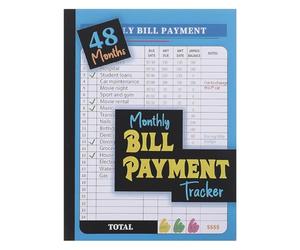 PACKOVE Carnet de Planification Budgétaire Bleu Feuilles de Suivi des Factures Mensuelles, Papier et Espace D'écriture Ample pour Gestion Financière