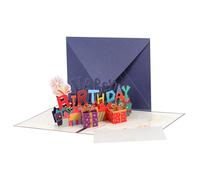 PACKOVE Carte D'anniversaire 3d en Papier Résistante et Douce au Toucher, Carte de Vœux Pop-up Unisexe pour Garçon et Filles et Adultes, Personnalisable pour Fête D'anniversaire et