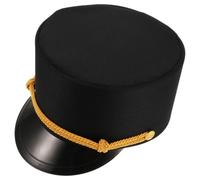 PACKOVE Casquette de Chef de Train Unisexe Noire en Tissu Style Classique Vintage Ajustement pour Spectacle Scénique et Accessoires Photo