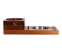 PACKOVE Cendrier à Cigares en Bois Marron Support Verre à Whisky, Facile à Nettoyer, Élégant pour Rassemblements et Décoration de Table