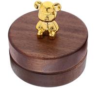 PACKOVE Cendrier Vintage en Bois de Noyer Rond Couvercle, Pratique et Élégant, Matériau Naturel, pour Bureau ou Maison, Design Unique et Anti-poussière