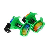 PACKOVE Chaussures de Patinage à roulettes LED Vertes Réglables pour Garçon et Filles et Adultes, Patins de Sport Extérieurs avec Éclairage Coloré, Fournitures de Patinage Robustes