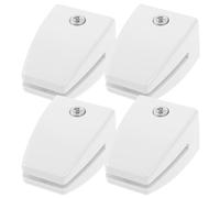 PACKOVE Clips de Séparation de Bureau en Plastique ABS Blanc, Lot de 4 Pinces pour Cloison Meuble, Support pour Déflecteur en Verre, Adaptés aux Salles Informatiques et Bureaux