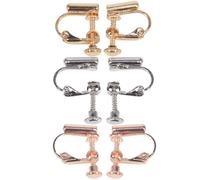 PACKOVE Clips D'oreilles Réglables sans Piercing 3 Paires en Métal Confortable pour Femmes Usage Quotidien Boucle D'oreille Transformable Accessoires Couleur Aléatoire