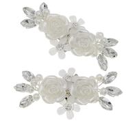 PACKOVE Clips pour Chaussures de Mariée en Perles Blanches, Décorations Amovibles Réutilisables en Métal et Plastique, pour Soirée ou Bal, 1 Paire