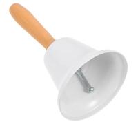 PACKOVE Cloche Métallique Vintage de Noël Poignée en Bois 6,5 Cm, Décoration Robuste et Confortable Maison et Fêtes de Noël