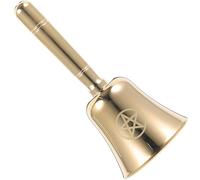 PACKOVE Clochette Rituelle Pentagramme en Métal Doré, 1 Pièce, Cloche de Divination à Main pour Cérémonie Tarot, Accessoire Décoration Intérieure Ésotérique et Contemplation