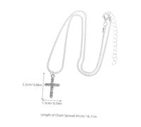 PACKOVE Collier Croix Femme avec Pendentif Brillant Chaîne Clavicule Zinc de Foi et Espoir pour Anniversaire ou Mariage