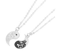 PACKOVE Collier de Couple Yin Yang Dragon Tai en Acier Inoxydable, Bijou d'Amour pour Couples, Pendentif Assorti Unisexe, Présent Romantique Saint-Valentin