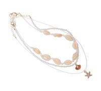 PACKOVE Collier De Plage Hawaïen Pour Femme Court Ras Cou Avec Coquillages Naturels Pendentif Perles Style