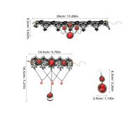 PACKOVE Collier Gothique Dentelle Noire Ajustable avec Fermoir à Vis Victorien pour Mariage Gothique Accessoire Élégant pour Halloween Cosplay Vampire et Festives