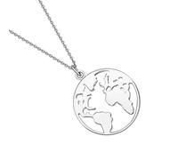 PACKOVE Collier Pendentif Carte du Monde Ajourée en Alliage Bijou de Voyage Créatif Finition Soignée Résistant à L’Usure Accessoire pour Sorties Fêtes et Usage Quotidien