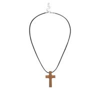 PACKOVE Collier Pendentif Croix en Bois D’Olivier Angle Droit Bijou Chrétien Unisexe Hypoallergénique Accessoire Religieux pour Baptême Fête de Noël et Usage Quotidien Symbole de Foi