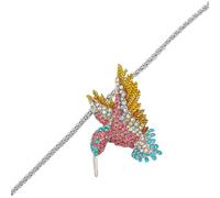 PACKOVE Collier Pendentif Oiseau en Alliage Léger avec Pierres Délicates, Bijoux Élégants pour Occasions Spéciales et Fêtes, Design Raffiné et Mode