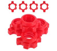 PACKOVE Colliers de lestage antidérapants pour haltère, 8pcs, Rouges, en PE, Forme hexagonale, Fixation sécurisée, pour Barres et tiges d’haltère en Musculation