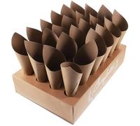 PACKOVE Cônes en Papier Kraft 24 Trous 30 Feuilles pour Confettis, Pétales de Rose Séchés et Bonbons, Support de Cornets de Mariage Décoratif pour Fête, Anniversaire et Shower, Articles
