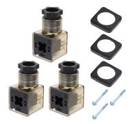 PACKOVE Connecteur de Bobine Solénoïde Din 43650a 3 Broches avec Indicateur Led, Boîtier de Jonction 1,6 Sbd en Caoutchouc Polypropylène, Couleur Marron, Compatible Électrovannes Ac