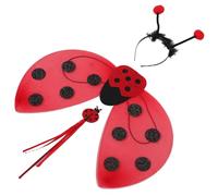 PACKOVE Costume D'insecte à Points Rouges pour Fille avec Ailes Pliables et Bandeau Antennes, Kit Complet avec Baguette Magique pour Halloween et Jeux D'habillage Style Plusieurs styles