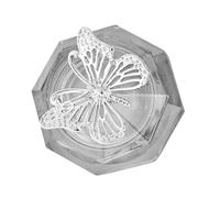 PACKOVE Coupe à Ongles En Cristal Avec Couvercle Métal Forme Octogonale Gris Nuit Transparent Antiprojection Pour Manucure Et Accessoires D'onglerie Professionnelle