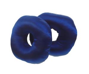 PACKOVE Coussin de Récupération pour Piercing D'oreille en Satin Bleu Marine, Forme Donut, Rembourrage Coton Pp, 2 Pièces, Soutien pour Dormeurs Latéraux