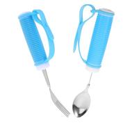 PACKOVE Cuillère Tremblement pour Personnes Âgées Couverts Adaptés avec Prise Facile Ustensiles pour Repas Assistés Ensemble Cuillère et Fourchette Ergonomique