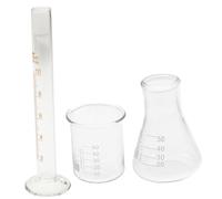 PACKOVE Cylindre Gradué en Verre Résistant Thermiquement Bécher et Flacon Conique Kit d'Expérimentation Scientifique pour École et Laboratoire
