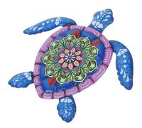 PACKOVE Décoration Murale Tortue en Fer Bleu, Art Mural Tortue Marine, Suspendue Résistante et Décorative pour Intérieur et Extérieur