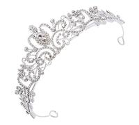 PACKOVE diadème strass couronne pour les filles casque de fleur bandeau strass casque de première communion pour les filles bandeau de mariée alliage Silver