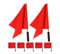 PACKOVE Drapeaux de Signalisation Sportifs pour Activités Scolaires et Événements Communautaires Set de 7 Rouges Poignée en Acier Inoxydable et Éponge, Dimensions Standardisées