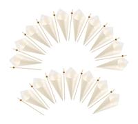 PACKOVE Ensemble 200 Pcs Cornets Jetables en Bois 125 Mm Piques à Cocktail 12 Mm pour Apéritifs et Fruits, Fourniture Fête Hawaïenne, Cure-dents Longs pour Amuse-bouches et Charcuterie