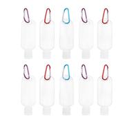 PACKOVE Ensemble de 10 Bouteilles de Voyage Souples Étanches 50Ml en Petg avec Crochet et Mousqueton, Légères et Inodores, pour Sports et Voyages