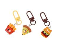 PACKOVE Ensemble de 3 Porte-Clés Mignons Fast-Food en Plastique Accessoires Amusants pour Clés et Décorations Présents Gourmands pour Fêtes et Usage Quotidien