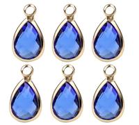 PACKOVE Ensemble de 6 Pendentifs en Verre Forme Goutte D'eau Bordure Cuivre, Design Anneau Suspendu Mini, Accessoires DIY pour Bijoux Fantaisie et Bracelets Anklet