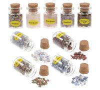 PACKOVE Ensemble de 9 Bouteilles en Cristal Coloré pour Décoration Spirituelle et Contemplation, Accessoires Créatifs pour Hôtel et Café, Pierres Naturelles Uniques