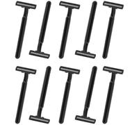 PACKOVE Épilateur Manuel Jetable 10pcs Noir Lame en Acier Carbone Double Couche, Opération Simple et Sûre pour Corps, Bras, Jambes, Usage Professionnel et Voyage