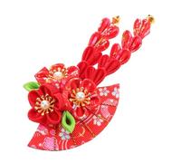 PACKOVE Épingle à Cheveux Fleurie Style Kimono Fait Main Accessoire Vintage Pour Cheveux Femme Épingle Côté Avec Pompon Décoration Cosplay Et Fêtes